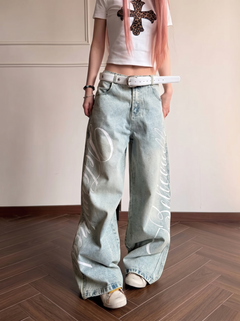 JellyGirly™ Letter Print Denim Jeans