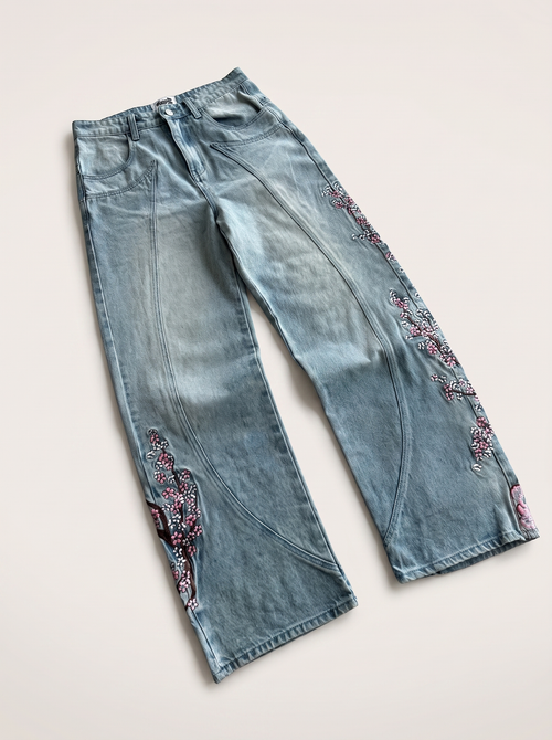 JellyGirly™ Sakura Embroidered Jeans